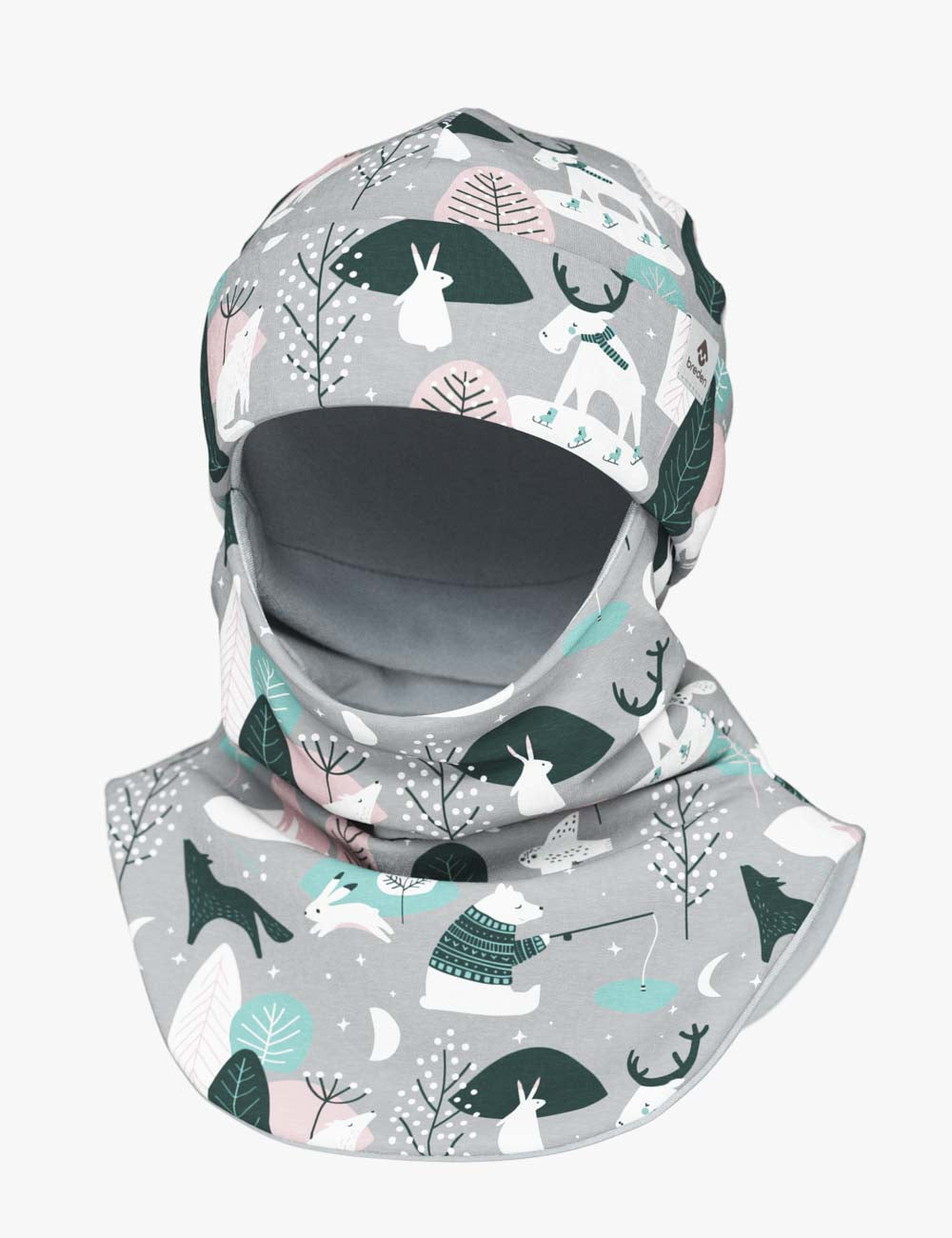 Breden lasten lämpöeristetty kypärämyssy fleece, talvi-eläimet