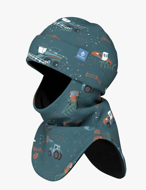 Fleece Balaclava For Kids FERN - Tractors