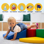 Soft Play 6 Foam Block Set - Pink & Green Explorer