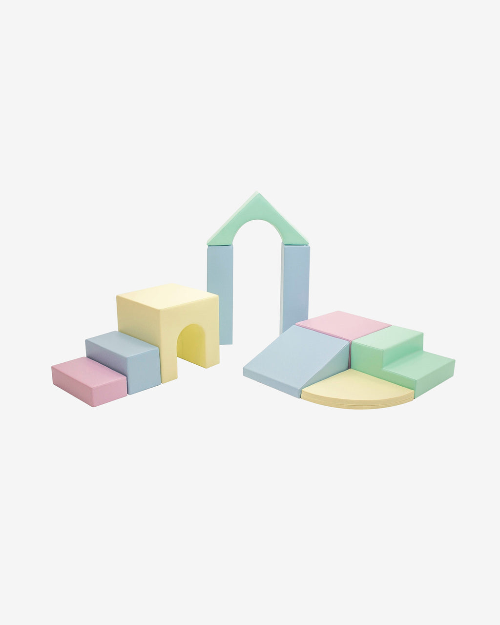 Pehmopalikat 10 palikkaa – Vaalea pastelli luovuus