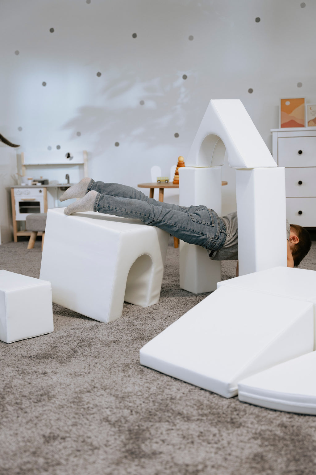 Soft Play 10 Foam Block Set - White Creativity