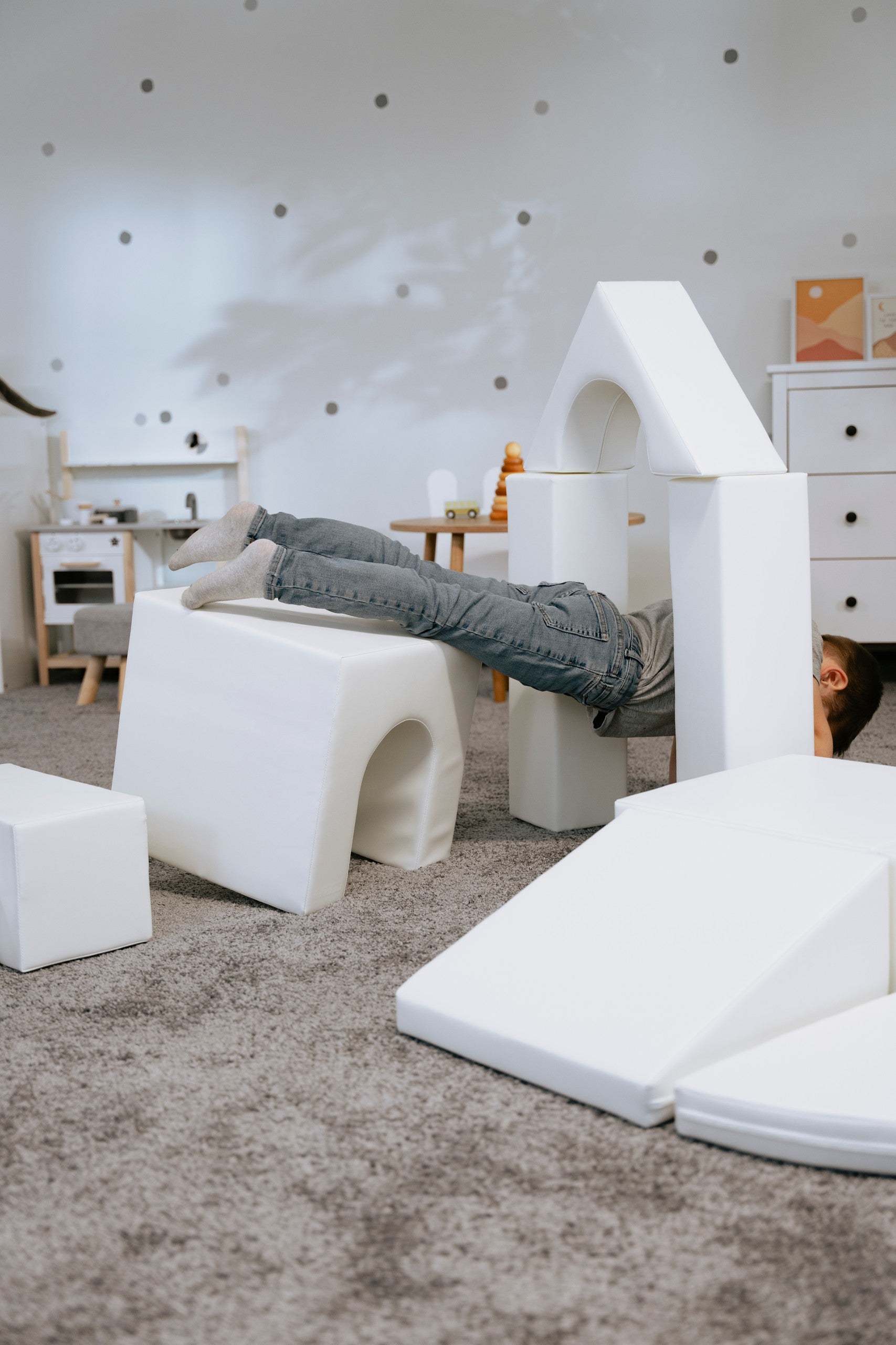 Soft Play 10 Foam Block Set - White Creativity