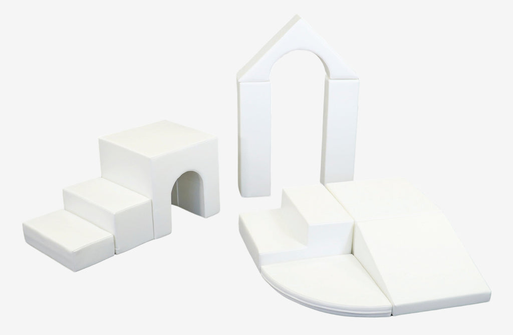 Soft Play 10 Foam Block Set - White Creativity