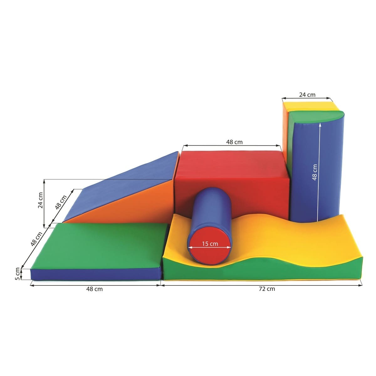 Soft Play 7 Foam Block Set - Multicolor Discoverer