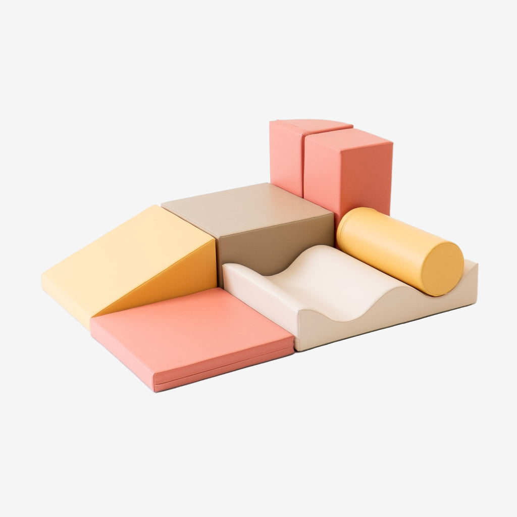 Soft Play 7 Foam Block Set - Pastel Pink Discoverer
