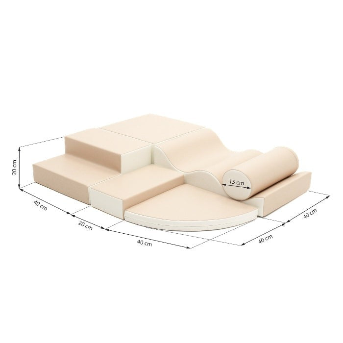 IGLU pehmopalikkasetti explorer 6 palikkaa valkoinen ja beige, tuotekuva 2