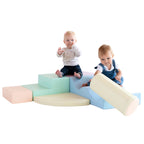 Soft Play 6 Foam Block Set - Light Pastel Explorer