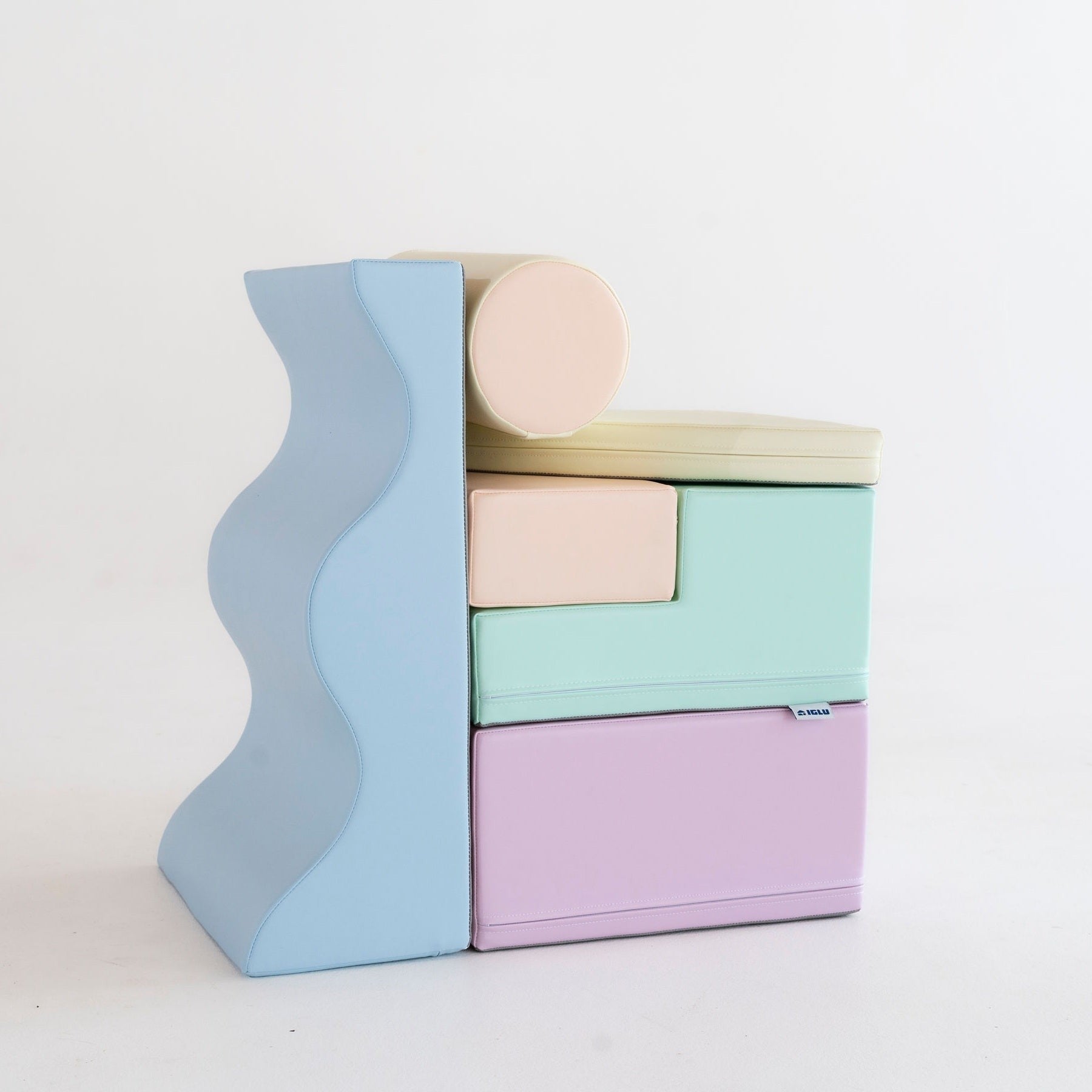 Soft Play 6 Foam Block Set - Light Pastel Explorer
