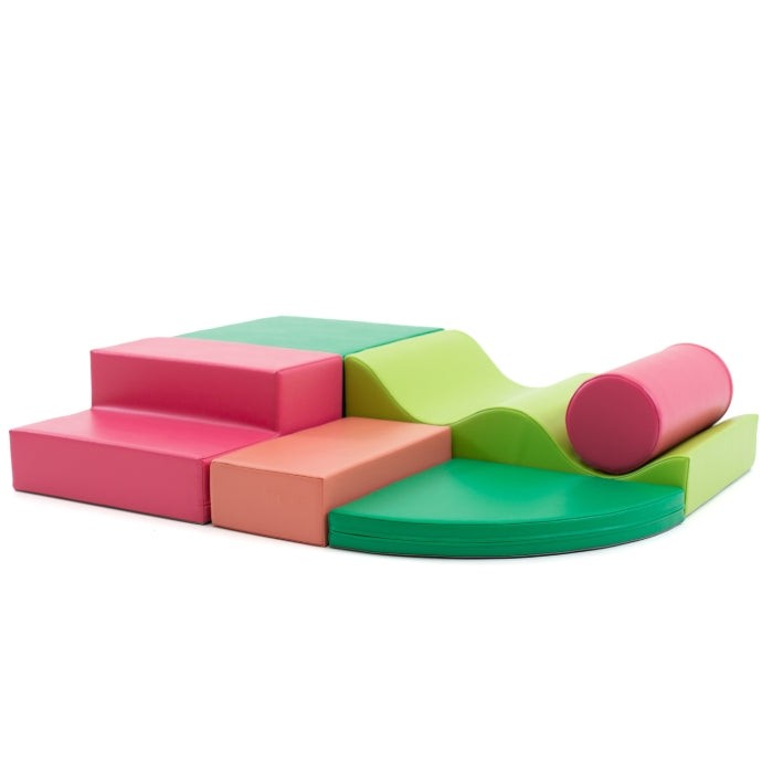 IGLU pehmopalikkasetti explorer 6 palikkaa pinkki ja vihreä, tuotekuva 2