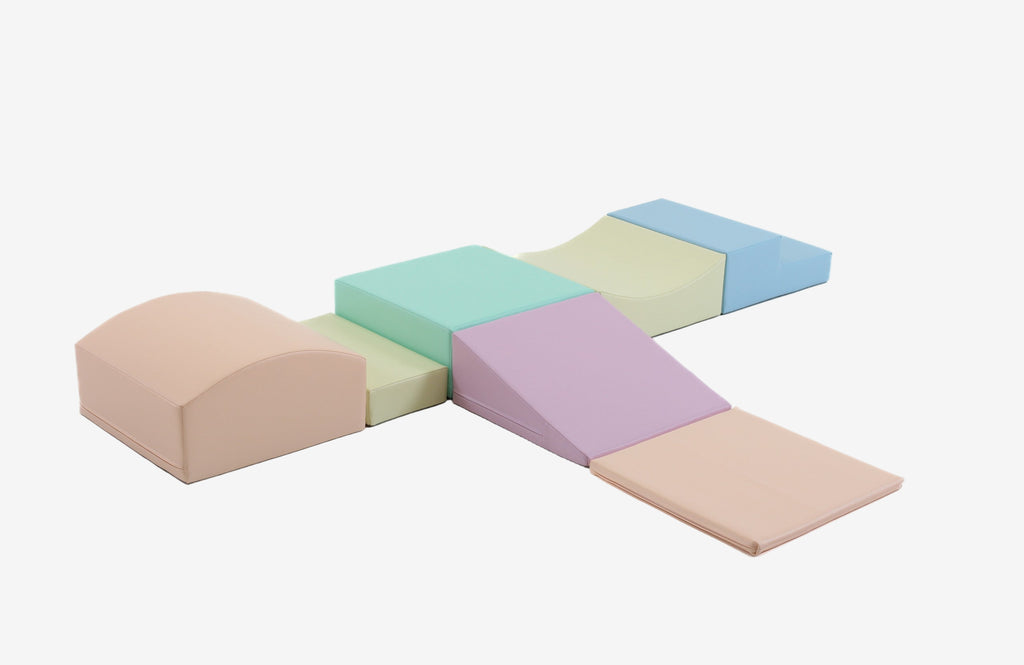 Soft Play 7 Foam Block Set - Light Pastel Little Crawler