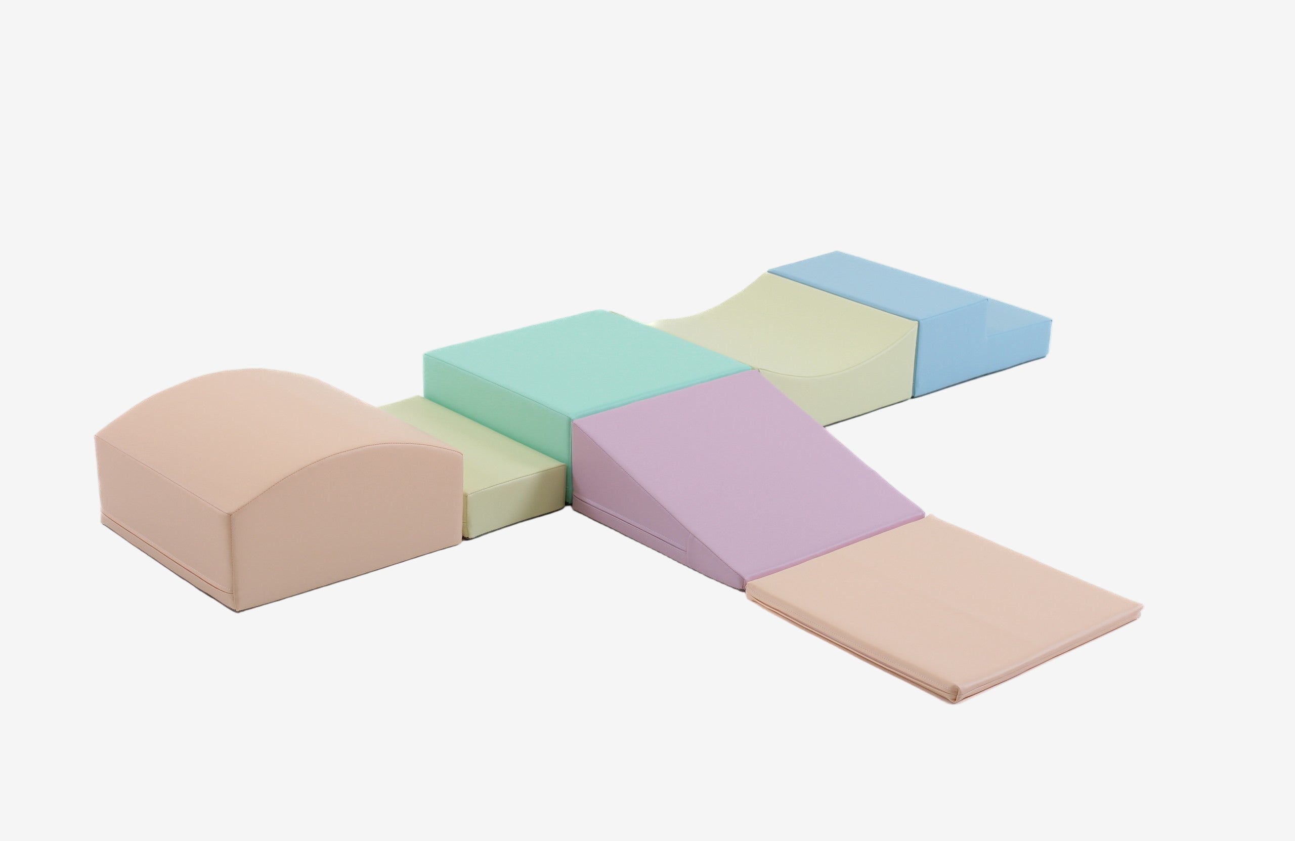 Soft Play 7 Foam Block Set - Light Pastel Little Crawler