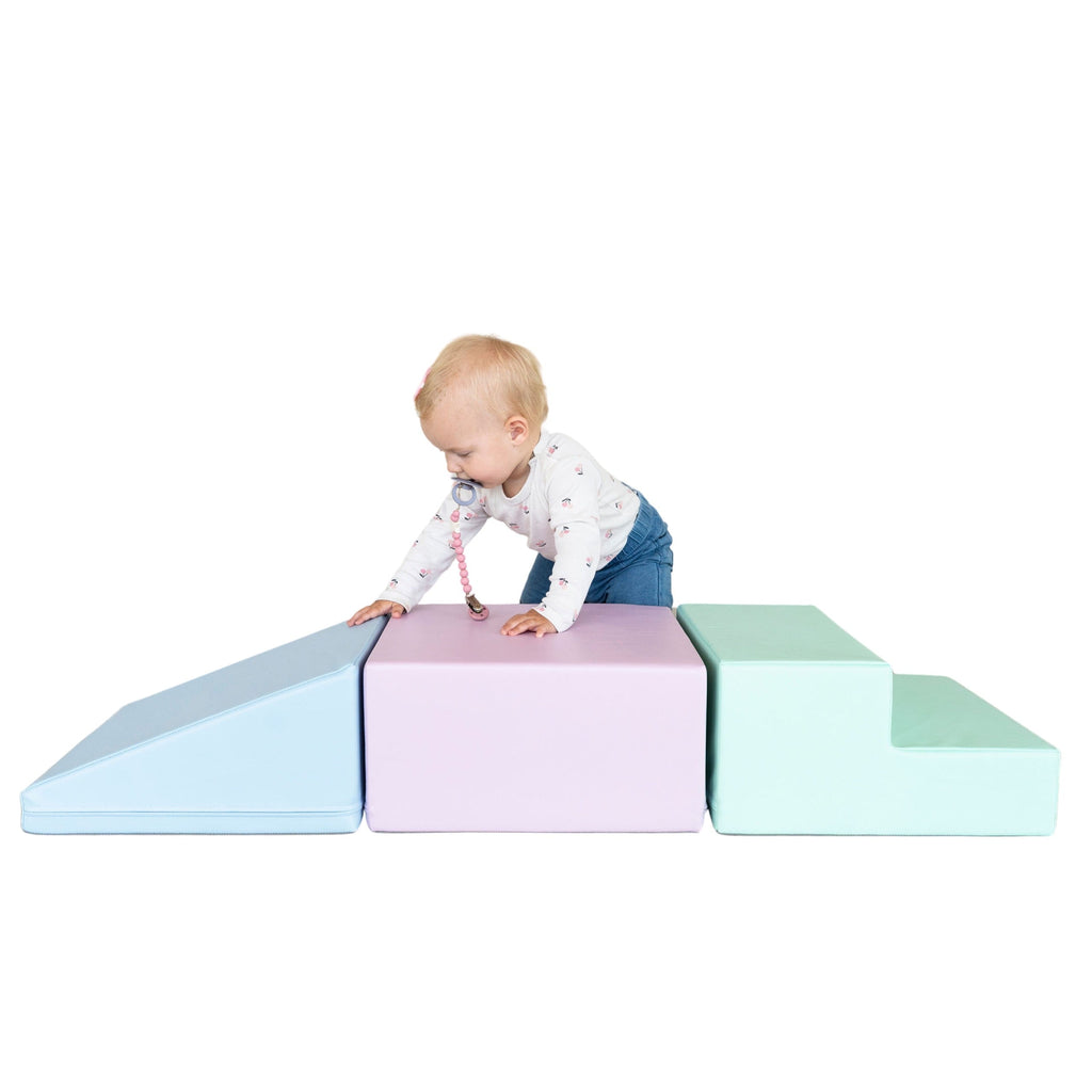 IGLU pehmopalikkasetti mini corner climber 3 palikkaa vaalea pastelli, tuotekuva 2