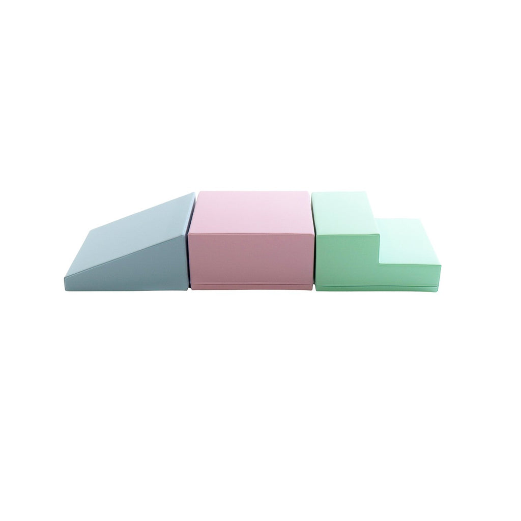 Soft Play 3 Foam Block Set - Soft Pastel Mini Climbie