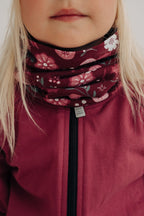 Kids Merino Neck Tube MOKKA - Winter Flowers