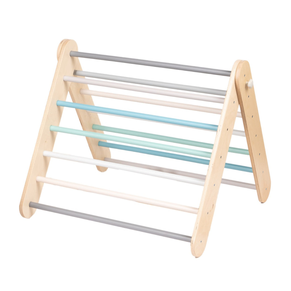 Pikler Triangle Climber with Swedish Wall Add-On (Ages 6m–7y) - Pastel