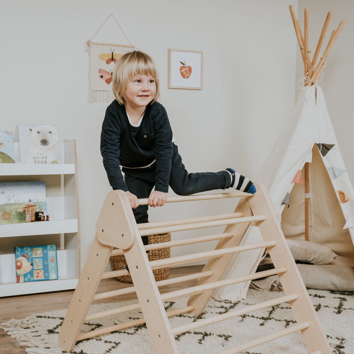 leg&go lasten puinen kiipeilykolmio, puu