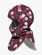 Thermal Merino Balaclava For Kids CLAVAN - Winter Flowers