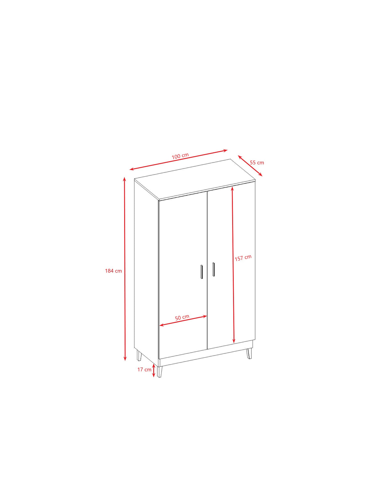 Vaatekaappi Kubi - Harmaa