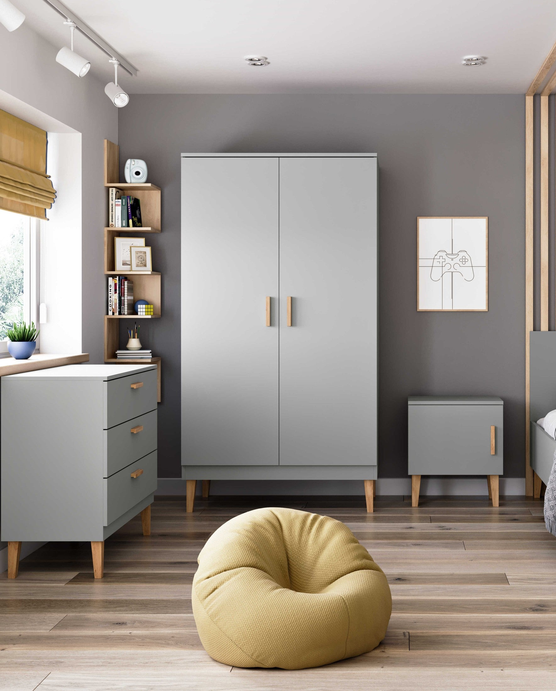 Vaatekaappi Kubi - Harmaa